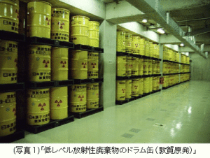 低レベル放射性廃棄物のドラム缶